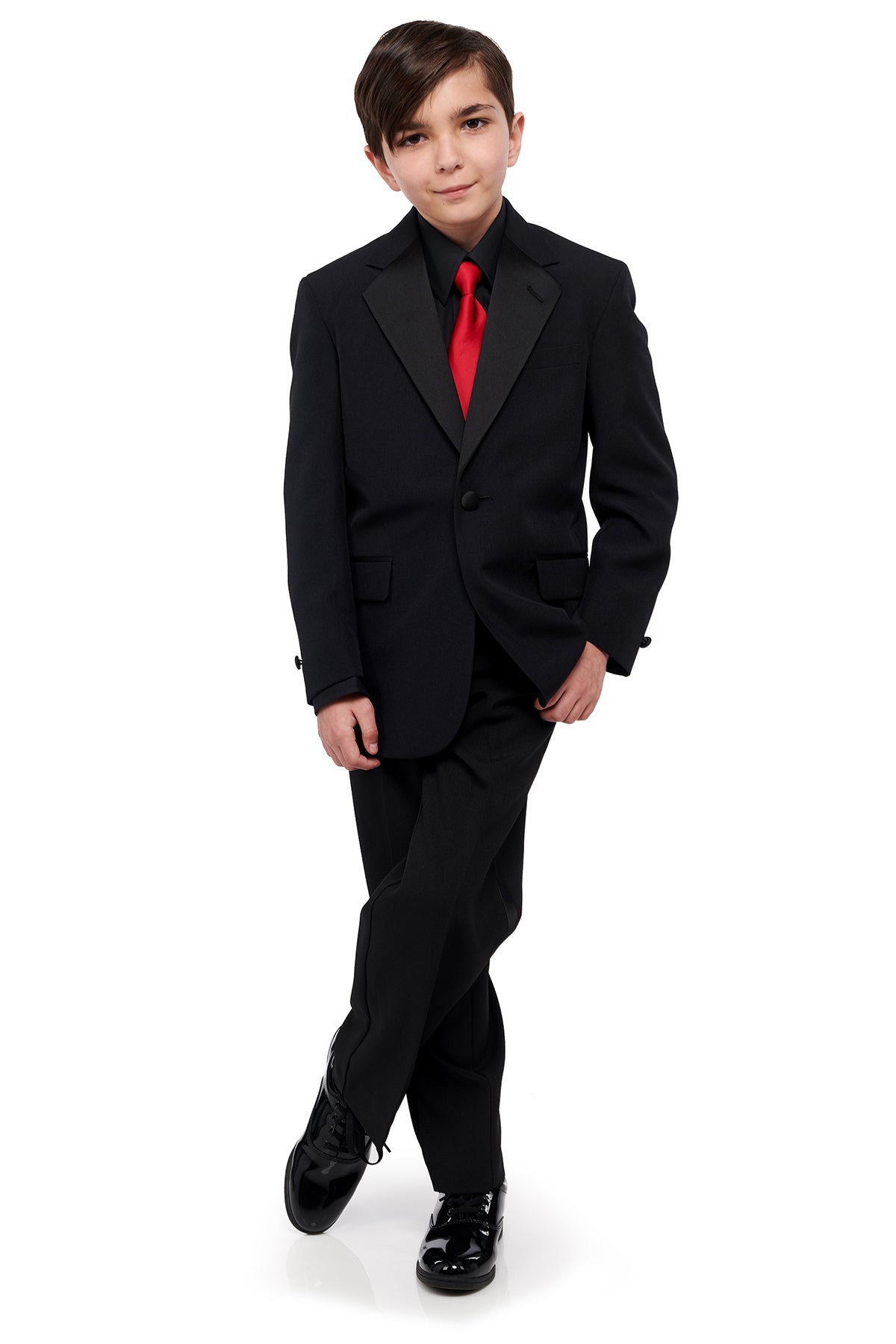LUCAS (Style #3005-Y) - Black Shirt Tuxedo Package - Youth