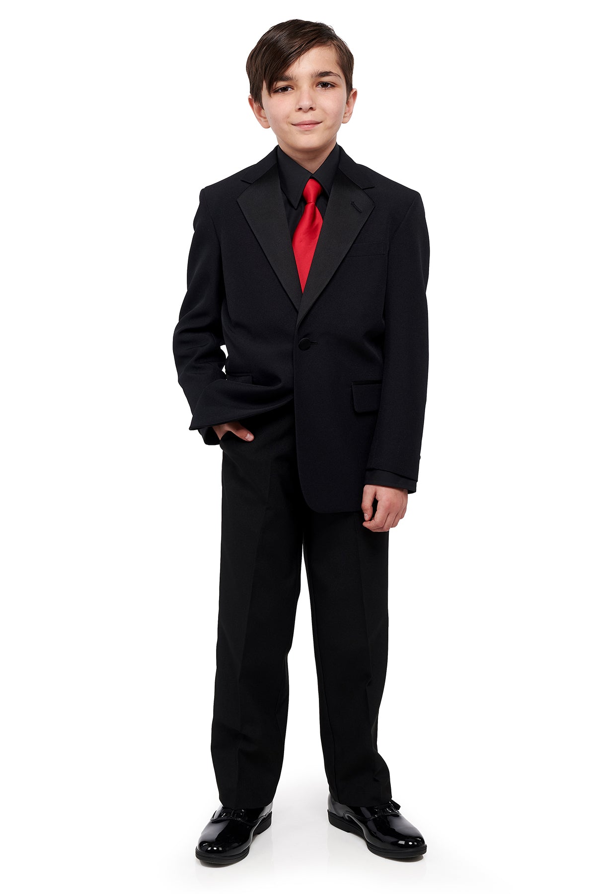 LUCAS (Style #3005-Y) - Black Shirt Tuxedo Package - Youth