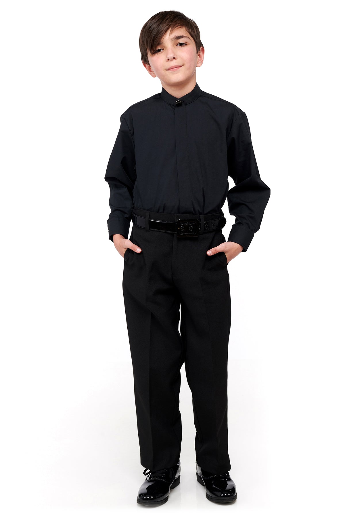 770-Y and 771-Y - Mandarin Collar Non-Pleated Shirt - Youth