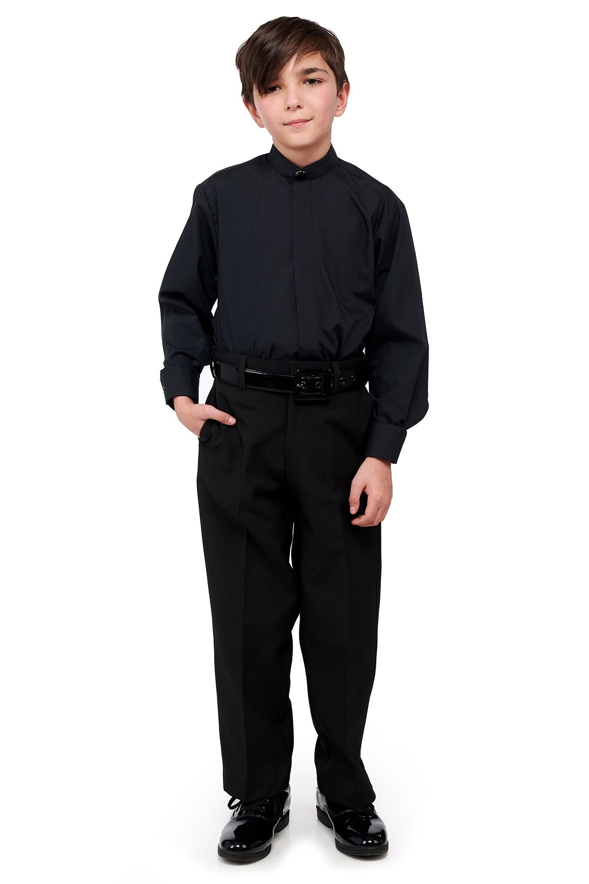 770-Y and 771-Y - Mandarin Collar Non-Pleated Shirt - Youth