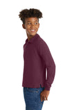 Style #YK500LS Long Sleeve Pique Polo - Youth Fit