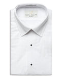 737-Y White Laydown Collar Pleated Tuxedo Shirt - Youth